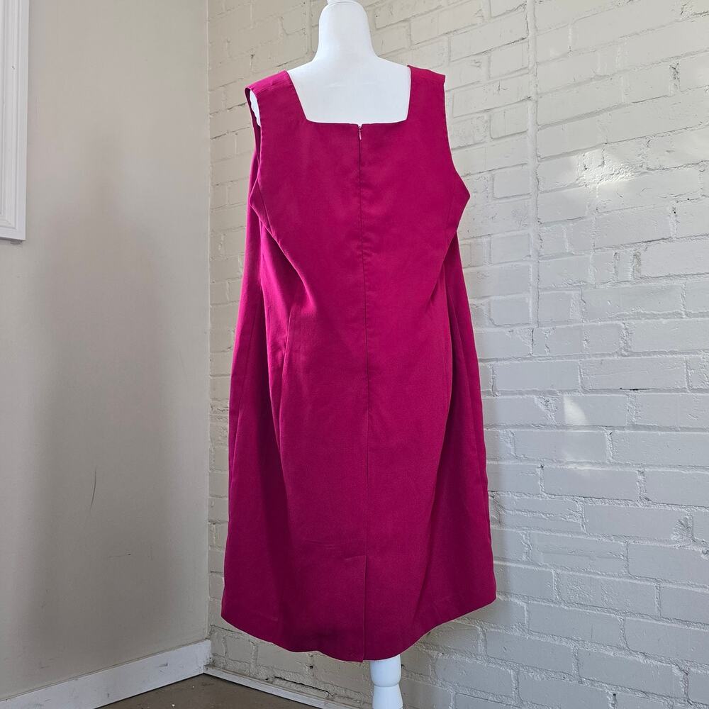 Jessica London Ruby Magenta Sheath Dress Plus Size 20 Sleeveless Workwear Career - Picture 3 of 12